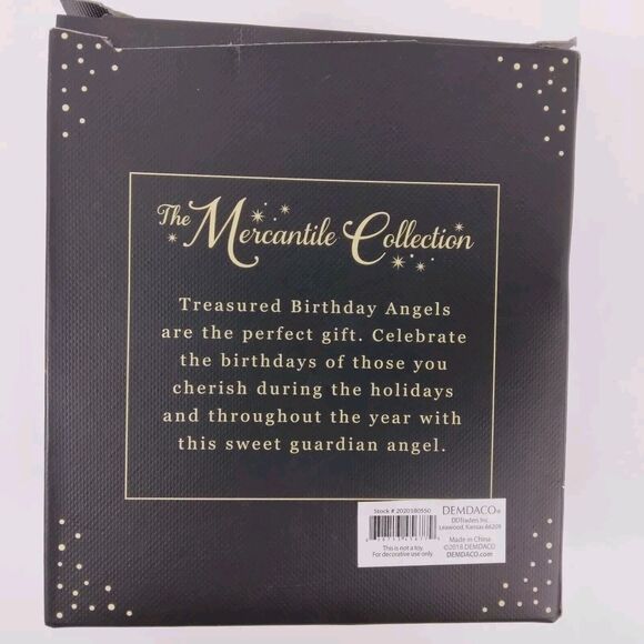 Demdaco Blown Glass December Angel Birthday Ornament The Mercantile Collection - Picture 2 of 11